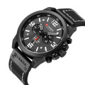 Curren 8314 Sport Watches Chronograph Man WristWatch Fashion Brand Military Leather Waterproof Quartz Calendar Watch